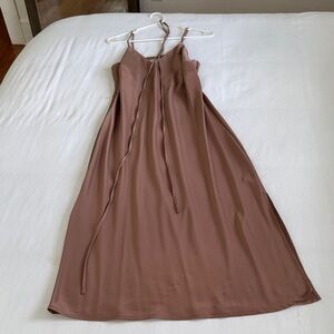 Brown Slip Spaghetti Strap Dress